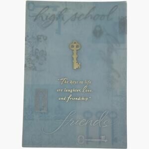Hallmark Graduation Card Blue Embossed Key Design